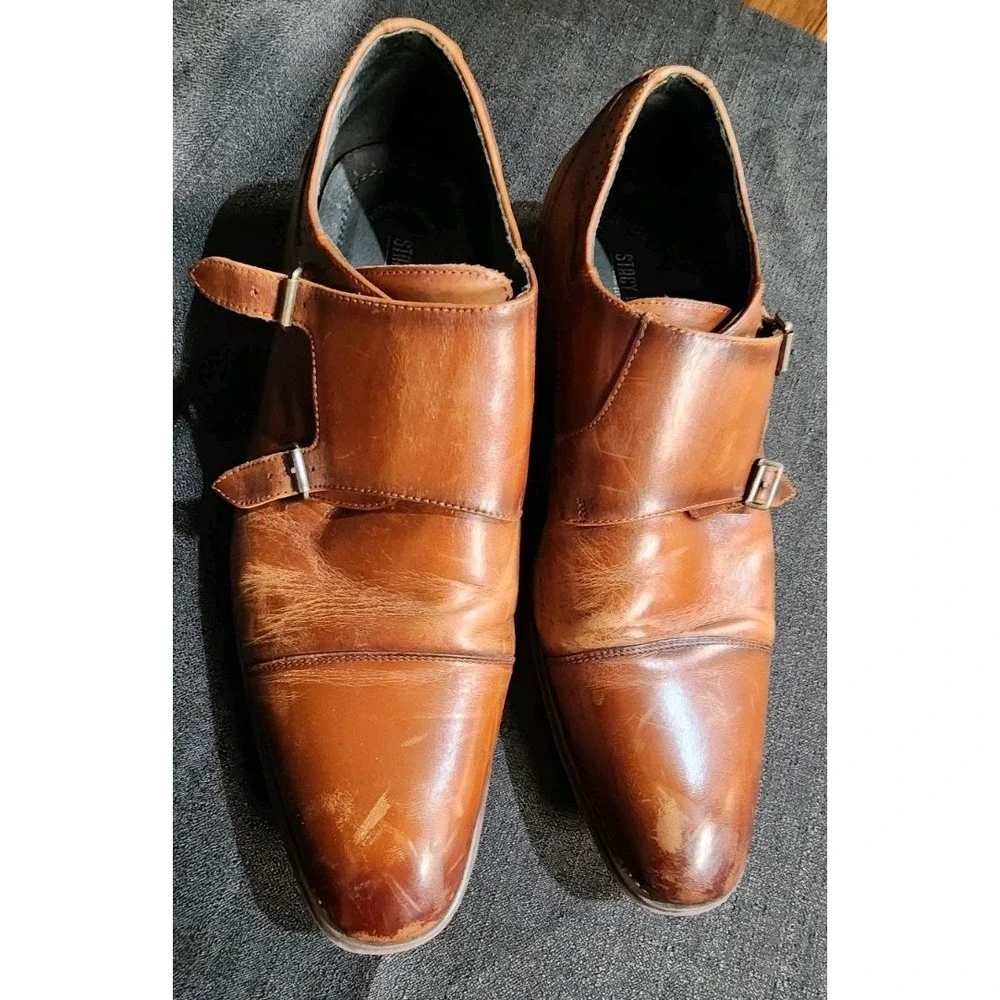 Stacy Adams‎ Dress Shoes Mens 13 M Bayne Oxford Brown Leather Lace Up 25347-221